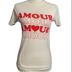 Amour convenience store bag White and Red Graphic Tee soft cotton